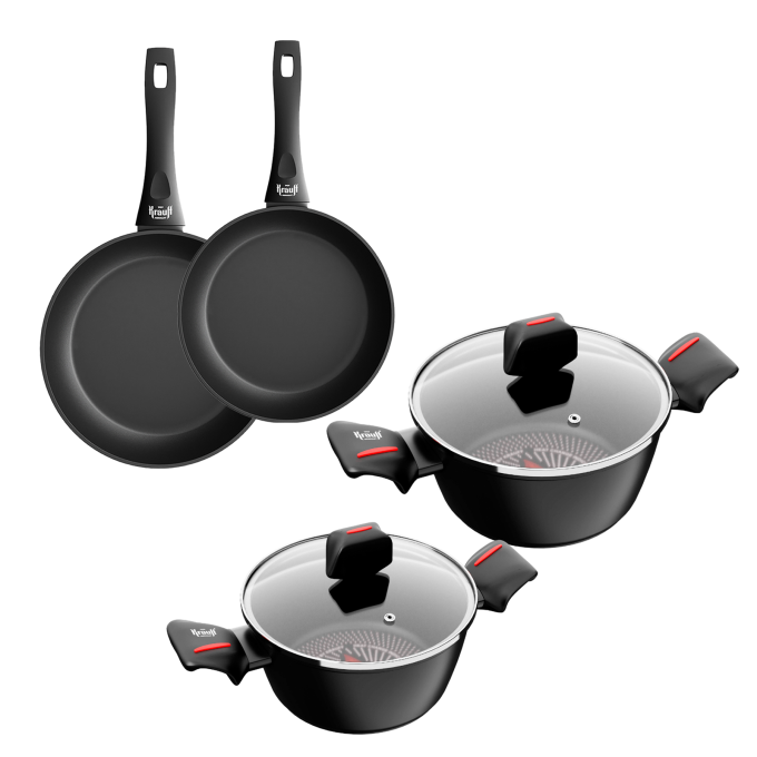 Каструля з кришкою Smart Fry 2,3л, 6,6л та Сковорода універсальна 26,28 см Berlin + ПОДАРУНКИ: Тертка 4-стороння