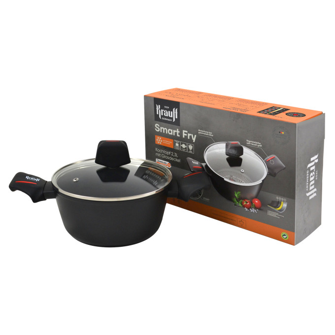 Каструля з кришкою Smart Fry 2,3л, 6,6л + ПОДАРУНКИ: Френч-прес Krauff 1 л
