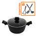 Каструля Smart Fry Krauff 6,6л зі скляною кришкою +ПОДАРУНОК: лопатка, ополоник та картоплемялка  - фото 1