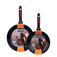 Набір сковорідок з індикатором нагріву Smart Fry Krauff ⌀24см та ⌀28см + ПОДАРУНОК: Дошка обробна