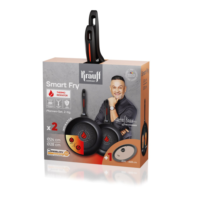 Набір сковорід алюм. з антипр. покриттям Smart Fry, діам.24см, 28см (з універсальною кришкою). Артикул: 25-45-221