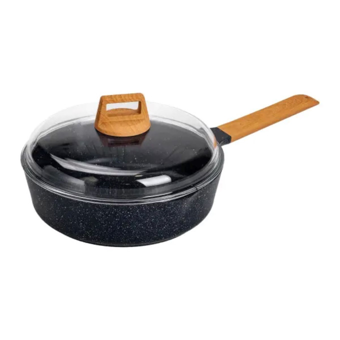 Набір посуду MGC 2 каструлі, 2 сковороди, сотейник, пароварка, половник, лопатка, фартух HP-4-412BL