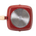 Алюмінієва сковорода-гриль 24 см зі скляною кришкою Square Red MGC HP-4-461R - фото 8