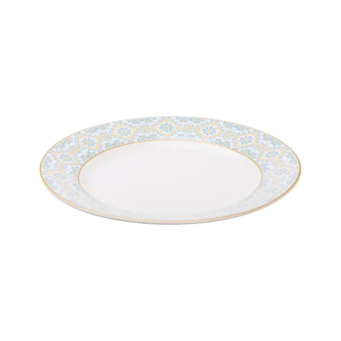Тарілка сервірувальна порцелянова 26.5 см з орнаментом HP-7-738