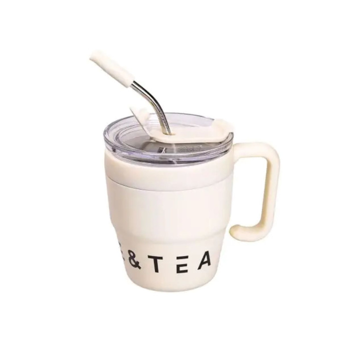 Термокухоль Coffee & Tea з трубочкою бежева HP-14-23BE