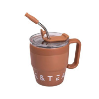 Термокухоль Coffee & Tea з трубочкою коричнева HP-14-23BR