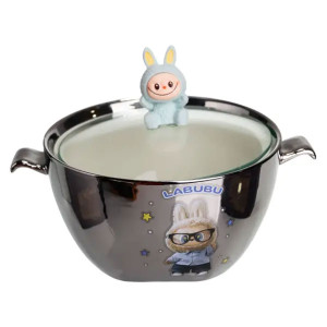 Бульйонниця фарфорова Labubu з кришкою та ручками 800 мл FM-34D