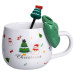 Новорічна порцелянова чашка Merry Christmas 400 (мл) Зелений FM-CS-19B FM-CS-19B  - фото 1