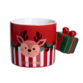 Чашка фарфорова новорічна Merry Christmas 400 (мл) Червона Yiwu FM-CS-49R