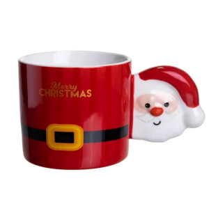 Чашка фарфорова новорічна Merry Christmas 400 мл Червона Yiwu FM-CS-51R