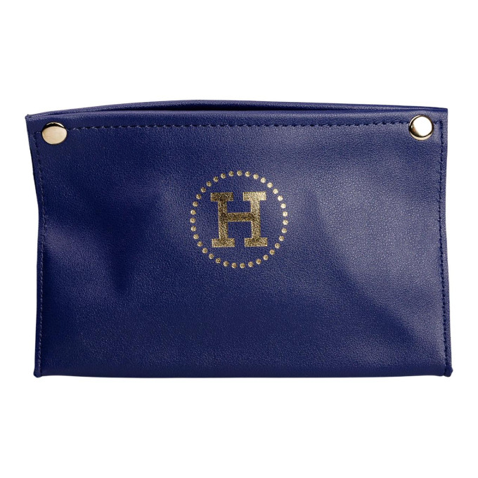 Серветка з еко шкіри 20х12х12,5 см для серветок на кнопках Синій HP-3-213BL
