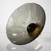 Фруктівниця скляна Gold & Grey 24 см на золотій ніжці Yiwu HP-34-118 Фруктівниця скляна Gold & Grey 24 см на золотій ніжці Yiwu HP-34-118