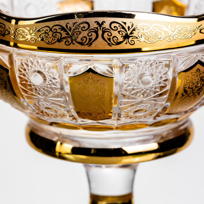 Кількість: Ваза для фруктів скляна Bohemia Gold 26 см Yiwu HP-34-137