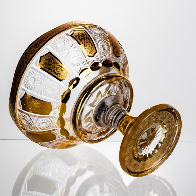 Кількість: Ваза для фруктів скляна Bohemia Gold 26 см Yiwu HP-34-137