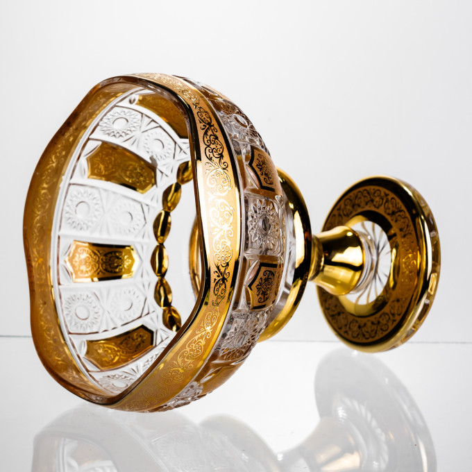 Кількість: Ваза для фруктів скляна Bohemia Gold 26 см Yiwu HP-34-137