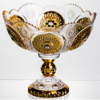 Кількість: Ваза для фруктів скляна Gold Glass 22 см Yiwu HP-34-140