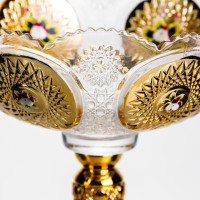 Кількість: Ваза для фруктів скляна Gold Glass 22 см Yiwu HP-34-140