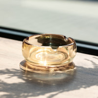Попільничка скляна Round Cigar 12 см, золотистий Yiwu HP-34-76