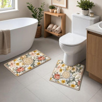 Набір килимків для ванної Flowers 2 штуки 80*50 см/50*40 см діатомітових Yiwu HP-42-174 Набір килимків для ванної Flowers 2 штуки 80*50 см/50*40 см діатомітових Yiwu HP-42-174