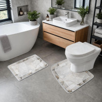 Набір килимків для ванної та туалету Grey Marble 50*80 / 40*50 см Yiwu HP-42-178 Набір килимків для ванної та туалету Grey Marble 50*80 / 40*50 см Yiwu HP-42-178