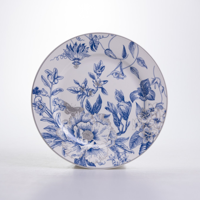 Столовый сервиз на 6 персон фарфоровый Blossom Blue 24 предмети Yiwu HP-7-713N