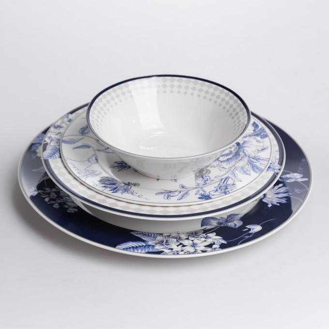 Столовый сервиз на 6 персон фарфоровый Blossom Blue 24 предмети Yiwu HP-7-713N