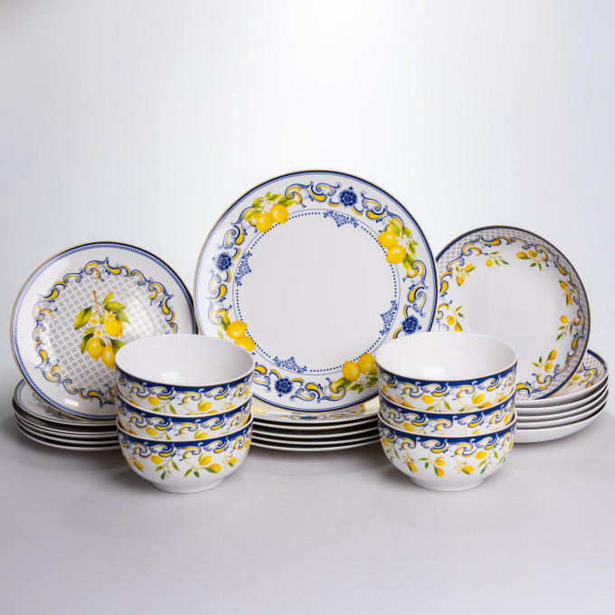 Столовый сервиз на 6 персон фарфоровый Positano 24 предмета Yiwu HP-7-714N