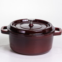 Кокотниця чавунна емальована 4 л, бургунді Yiwu HP-FLG-10 burgundy Кокотниця чавунна емальована 4 л, бургунді Yiwu HP-FLG-10 burgundy