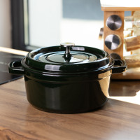 Кокотниця чавунна емальована 4,5 л, малахіт Yiwu HP-FLG-11 green Кокотниця чавунна емальована 4,5 л, малахіт Yiwu HP-FLG-11 green