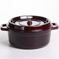 Кокотниця чавунна емальована 6,5 л, бургунди Yiwu HP-FLG-12 burgundy Кокотниця чавунна емальована 6,5 л, бургунди Yiwu HP-FLG-12 burgundy