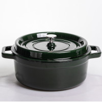 Кокотниця чавунна емальована 6,5 л, малахіт Yiwu HP-FLG-12 green Кокотниця чавунна емальована 6,5 л, малахіт Yiwu HP-FLG-12 green