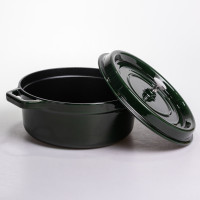 Кокотниця чавунна емальована 6,5 л, малахіт Yiwu HP-FLG-12 green Кокотниця чавунна емальована 6,5 л, малахіт Yiwu HP-FLG-12 green