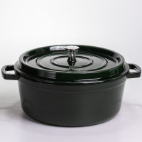 Кокотниця чавунна емальована 6 л, малахіт Yiwu HP-FLG-13 green Кокотниця чавунна емальована 6 л, малахіт Yiwu HP-FLG-13 green