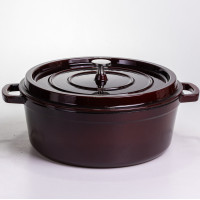 Кокотниця чавунна емальована 7,5 л, бургунди Yiwu HP-FLG-14 burgundy Кокотниця чавунна емальована 7,5 л, бургунди Yiwu HP-FLG-14 burgundy