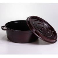 Кокотниця чавунна емальована 7,5 л, бургунди Yiwu HP-FLG-14 burgundy Кокотниця чавунна емальована 7,5 л, бургунди Yiwu HP-FLG-14 burgundy