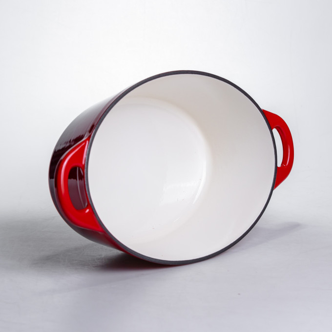 Гусятниця чавунна з емальованим покриттям 4 л, червоний Yiwu HP-FLG-18 RED