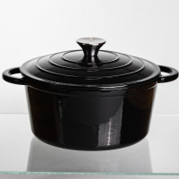 Каструля чавунна емальована 4 л, чорний Yiwu HP-FLG-1 BLACK Каструля чавунна емальована 4 л, чорний Yiwu HP-FLG-1 BLACK