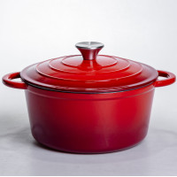 Каструля чавунна емальована 4 л, червоний Yiwu HP-FLG-1 RED Каструля чавунна емальована 4 л, червоний Yiwu HP-FLG-1 RED