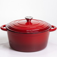 Каструля чавунна емальована 6,5 л, червоний Yiwu HP-FLG-3 RED Каструля чавунна емальована 6,5 л, червоний Yiwu HP-FLG-3 RED