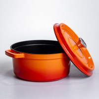 Кокотниця чавунна емальована 4,5 л, помаранчевий Yiwu HP-FLG-4 ORANGE Кокотниця чавунна емальована 4,5 л, помаранчевий Yiwu HP-FLG-4 ORANGE
