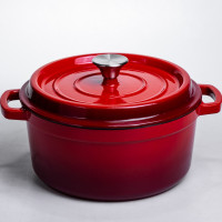Кокотниця чавунна емальована 4,5 л, червоний Yiwu HP-FLG-4 RED Кокотниця чавунна емальована 4,5 л, червоний Yiwu HP-FLG-4 RED