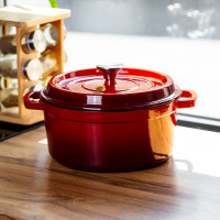 Кокотниця чавунна емальована 4,5 л, червоний Yiwu HP-FLG-4 RED Кокотниця чавунна емальована 4,5 л, червоний Yiwu HP-FLG-4 RED
