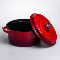 Кокотниця чавунна емальована 4,5 л, червоний Yiwu HP-FLG-4 RED Кокотниця чавунна емальована 4,5 л, червоний Yiwu HP-FLG-4 RED