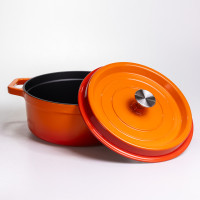Кокотниця чавунна емальована 5,5 л, помаранчевий Yiwu HP-FLG-5 ORANGE Кокотниця чавунна емальована 5,5 л, помаранчевий Yiwu HP-FLG-5 ORANGE