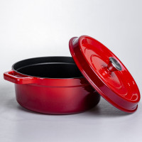 Кокотниця чавунна емальована 5,5 л, червоний Yiwu HP-FLG-5 RED Кокотниця чавунна емальована 5,5 л, червоний Yiwu HP-FLG-5 RED