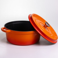Кокотниця чавунна емальована 6 л, помаранчевий Yiwu HP-FLG-6 ORANGE Кокотниця чавунна емальована 6 л, помаранчевий Yiwu HP-FLG-6 ORANGE