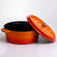 Кокотниця чавунна емальована 7,5 л, помаранчевий Yiwu HP-FLG-7 ORANGE Кокотниця чавунна емальована 7,5 л, помаранчевий Yiwu HP-FLG-7 ORANGE