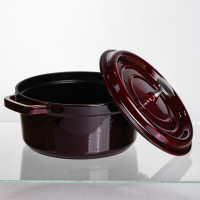 Кокотниця чавунна емальована 2,5 л, бургунди Yiwu HP-FLG-9 burgundy Кокотниця чавунна емальована 2,5 л, бургунди Yiwu HP-FLG-9 burgundy