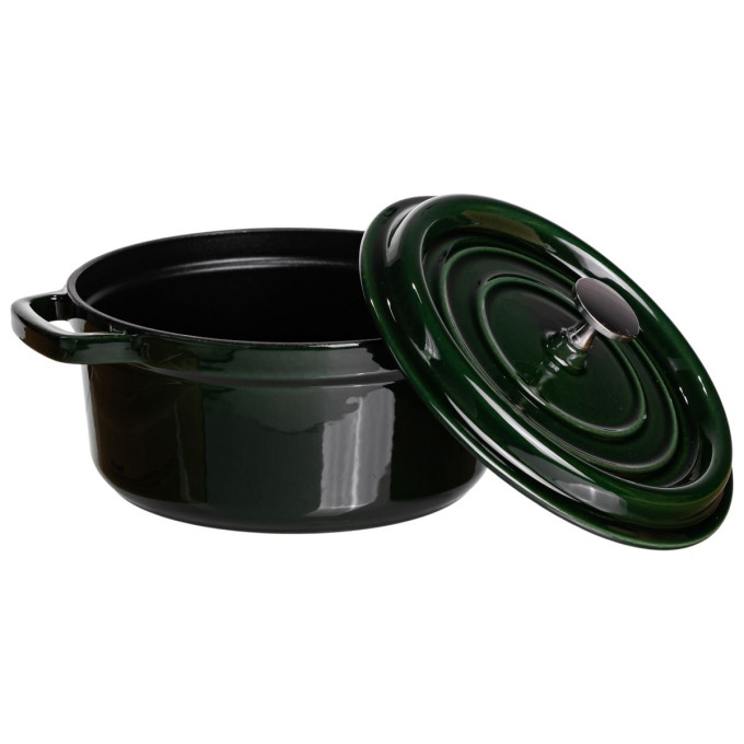 Кокотниця чавунна емальована 2,5 л, малахіт HP-FLG-9 green
