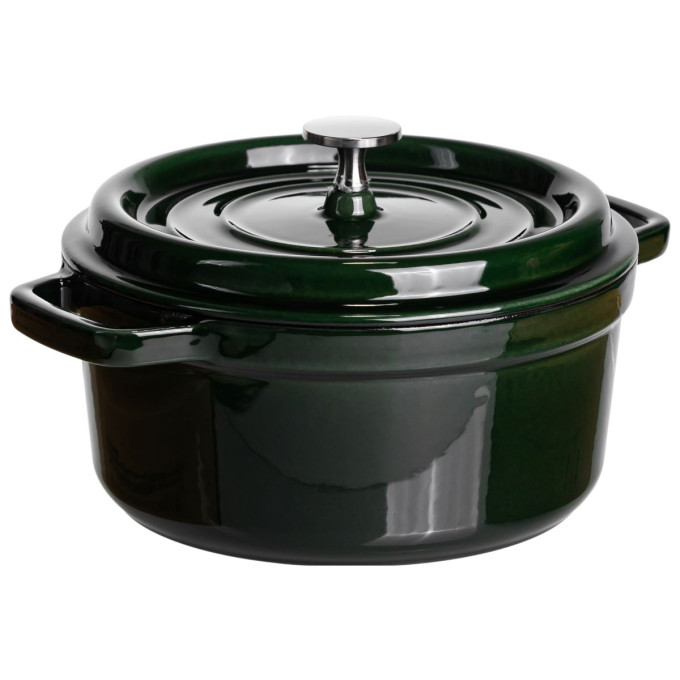 Кокотниця чавунна емальована 2,5 л, малахіт HP-FLG-9 green
